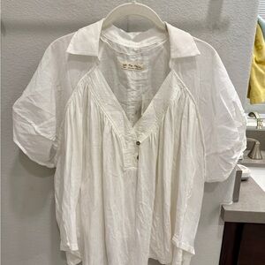 FREE PEOPLE (NWT) Boho oversized white top: SMALL